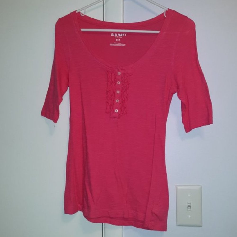 3 Old Navy Red, Pink and Blue/white Short Sleeve Tops Small - Picture 7 of 8